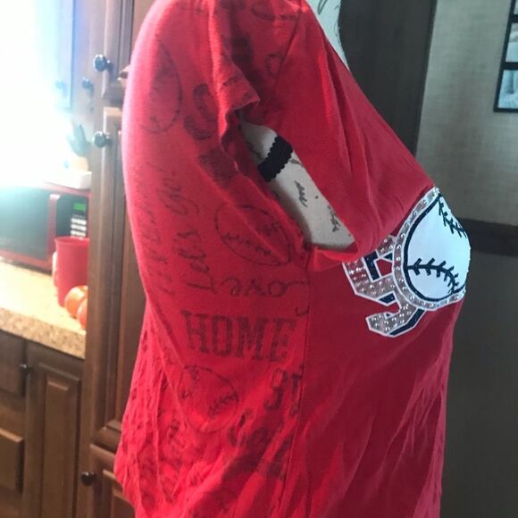 Justice Red Crop Top Softball Size 14 - Picture 5 of 11